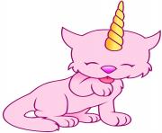 pink cat unicorn clipart