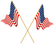 USA Crossed Flags Transparent PNG Clip Art