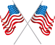 USA Crossed Flags PNG Clip Art Image