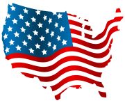 USA Flag Map PNG Clip Art Image