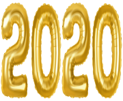 2020 Gold Baloons PNG Clip Art Image