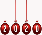 2020 Christmas Balls PNG Clip Art Image