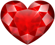 Red Crystal Heart PNG Clip Art Image