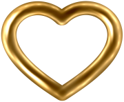 Transparent Gold Heart PNG Clip Art Image