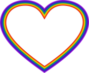 clipart rainbow heart frame outline