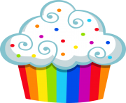 clipart cupcake rainbow color