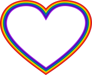 png rainbow heart frame outline