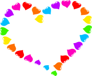 clipart rainbow with hearts colorful