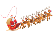 santa claus and his flying reindeer